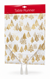 White Foil Christmas Table Runner – 180 cm