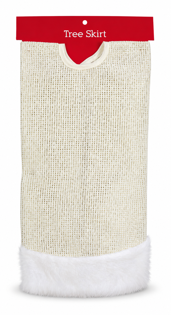 Gold Thread Christmas Tree Skirt 100 cm