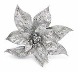 Glitter Poinsettia Clip – 20cm