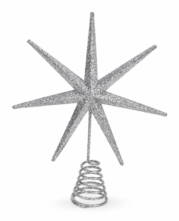 Glitter Metal Starburst Tree Topper – 20cm