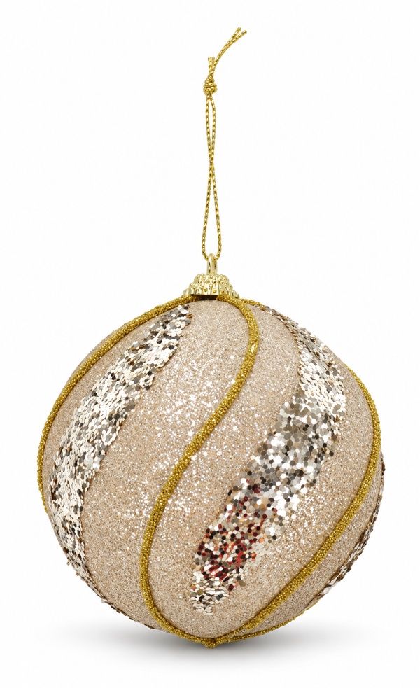 Glitter Swirl Christmas Bauble 100 mm