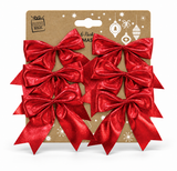 Mini Metallic Christmas Bows - 6 Pack
