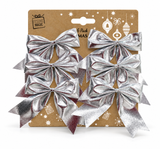 Mini Metallic Christmas Bows - 6 Pack