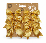 Mini Metallic Christmas Bows - 6 Pack