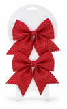 Fabric Christmas Bows with Gold Detail - 2 Pack
