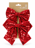 Sequin Christmas Bows - 2 Pack