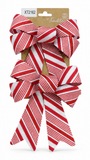 Striped Christmas Bows - 2 Pack