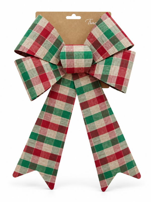 Large Christmas Country Check Bow