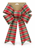 Large Christmas Country Check Bow