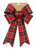 Large Christmas Country Check Bow