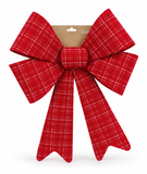 Extra Large Red Flocked Check Christmas Bow