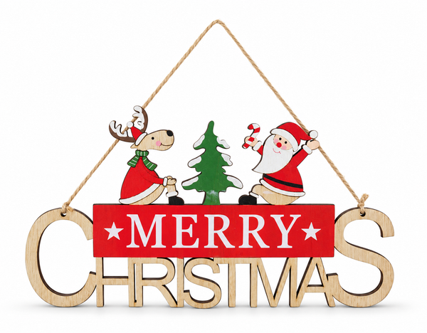 Merry Christmas Santa Hanging Sign – 30 cm