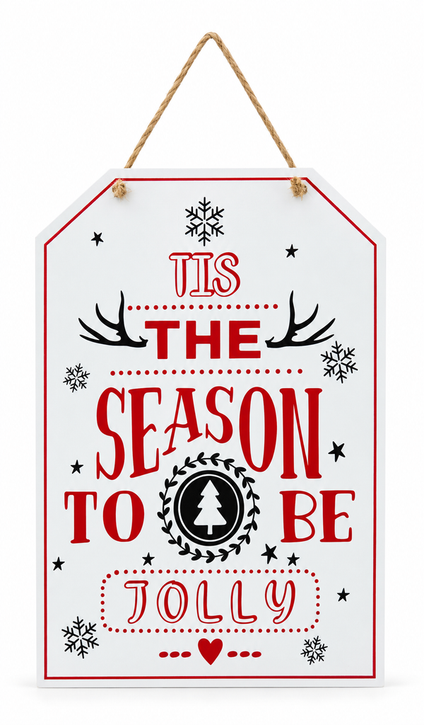 White Christmas Message Hanging Sign