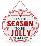 Glitter Christmas Message Hanging Plaque