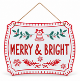 Glitter Christmas Message Hanging Plaque