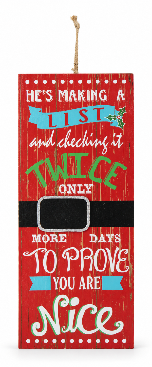 Retro Christmas Countdown Wall Plaque