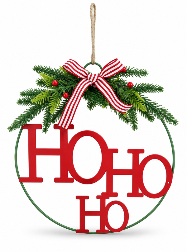 Metal Christmas Message Wreath – 34 cm