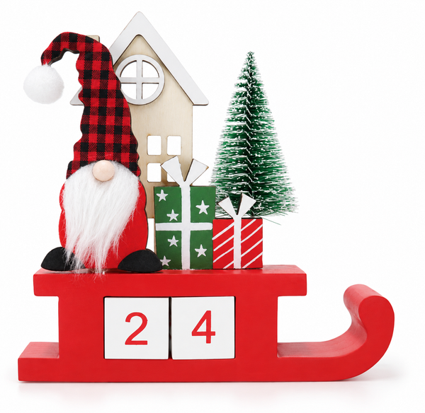 Gnome Sleigh Christmas Countdown Decoration
