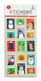 Christmas Stamp Style Stickers - 2 Sheets