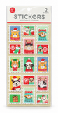 Christmas Stamp Style Stickers - 2 Sheets