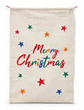 Colourful Canvas Christmas Sack - 70 x 50 cm
