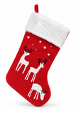 Reindeer Scene Christmas Stocking - 45 cm