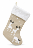 Reindeer Scene Christmas Stocking - 45 cm