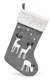 Reindeer Scene Christmas Stocking - 45 cm