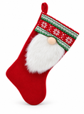 Santa and Gnome Christmas Stocking - 47 cm