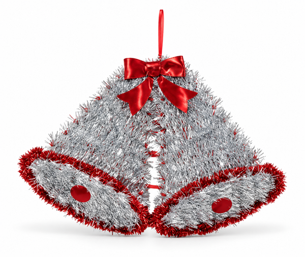 Tinsel Twin Christmas Bells Plaque
