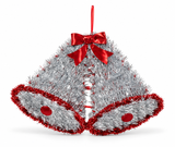 Tinsel Twin Christmas Bells Plaque
