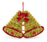 Tinsel Twin Christmas Bells Plaque
