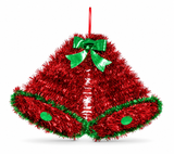 Tinsel Twin Christmas Bells Plaque