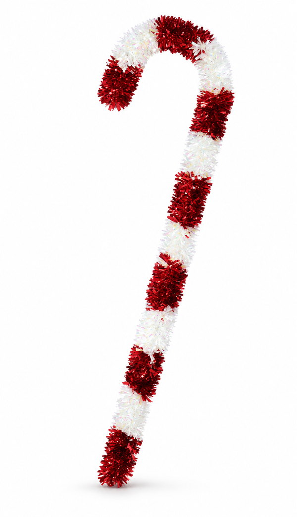 Giant Tinsel Candy Cane – 120 cm