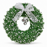 Tinsel Christmas Wreath with Bow and Bells 38 cm