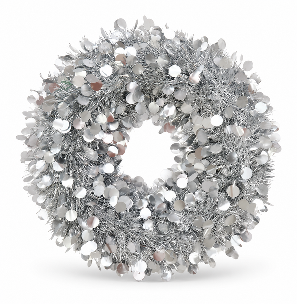 Matte Dot Tinsel Christmas Wreath 45 cm