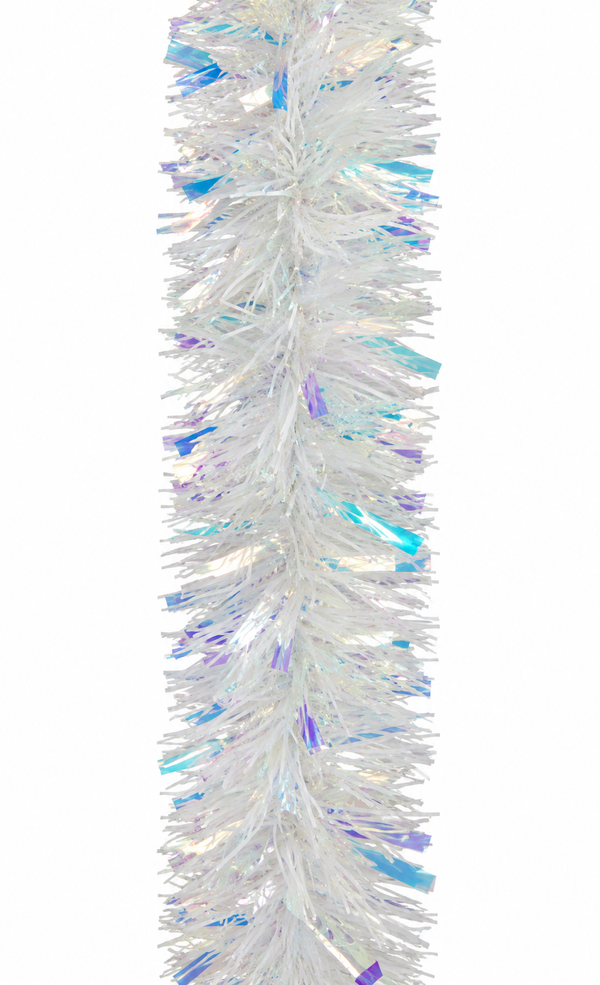 White Iridescent Mixed-Cut Tinsel – 2m