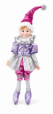 Frosted Pink and Purple Elf Decoration – 38cm