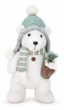 Silver Forest Polar Bear Decoration – 45cm