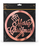 Metallic Merry Christmas Window Wreath – 25 cm