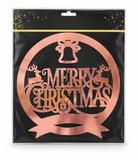 Metallic Merry Christmas Window Wreath – 25 cm