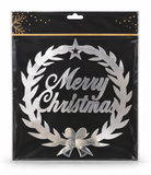 Metallic Merry Christmas Window Wreath – 25 cm