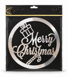 Metallic Merry Christmas Window Wreath – 25 cm