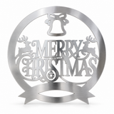 Metallic Merry Christmas Window Wreath – 25 cm