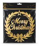 Metallic Merry Christmas Window Wreath – 25 cm