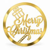 Metallic Merry Christmas Window Wreath – 25 cm