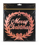 Metallic Merry Christmas Window Wreath – 25 cm
