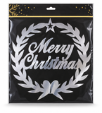 Metallic Merry Christmas Window Wreath – 40 cm