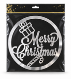 Metallic Merry Christmas Window Wreath – 40 cm