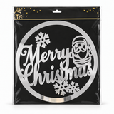Metallic Merry Christmas Window Wreath – 40 cm